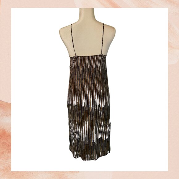 H&M Green Blue Spaghetti Strap Midi Slip Dress - Picture 5 of 6